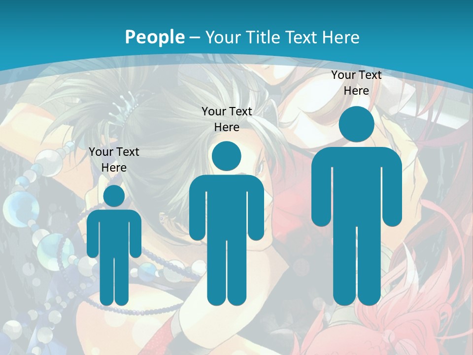 A Couple Of Anime Characters Hugging On A Blue Background PowerPoint Template