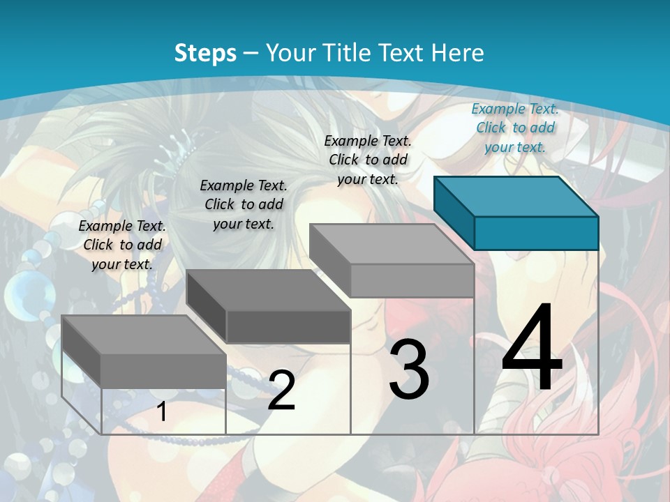 A Couple Of Anime Characters Hugging On A Blue Background PowerPoint Template