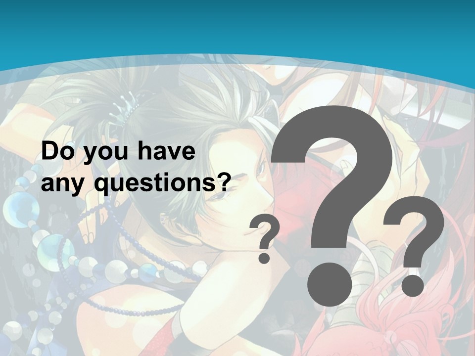 A Couple Of Anime Characters Hugging On A Blue Background PowerPoint Template