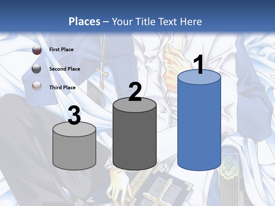 A Couple Of Anime Characters Sitting Next To Each Other PowerPoint Template