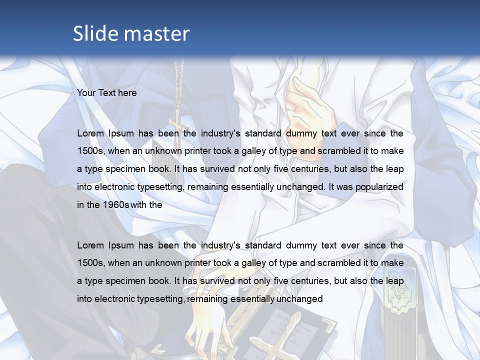 A Couple Of Anime Characters Sitting Next To Each Other PowerPoint Template