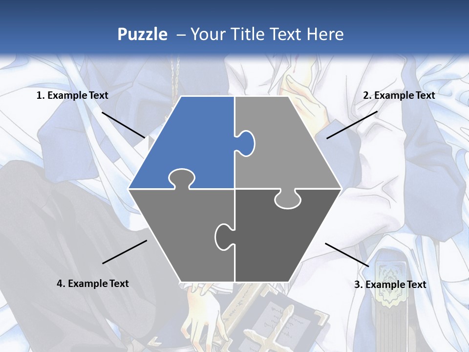 A Couple Of Anime Characters Sitting Next To Each Other PowerPoint Template