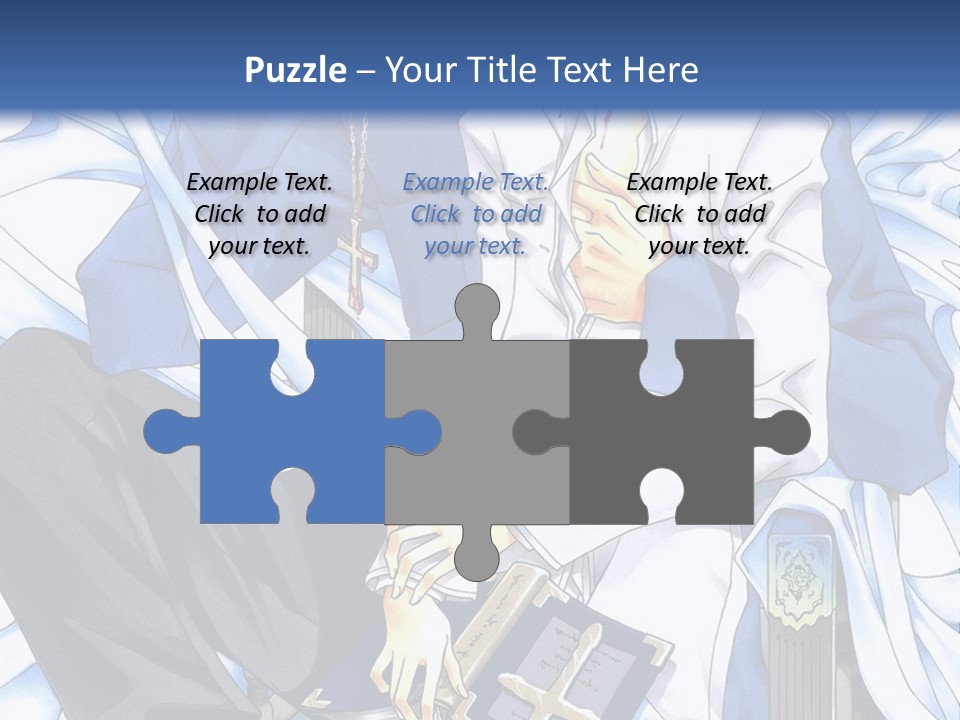 A Couple Of Anime Characters Sitting Next To Each Other PowerPoint Template