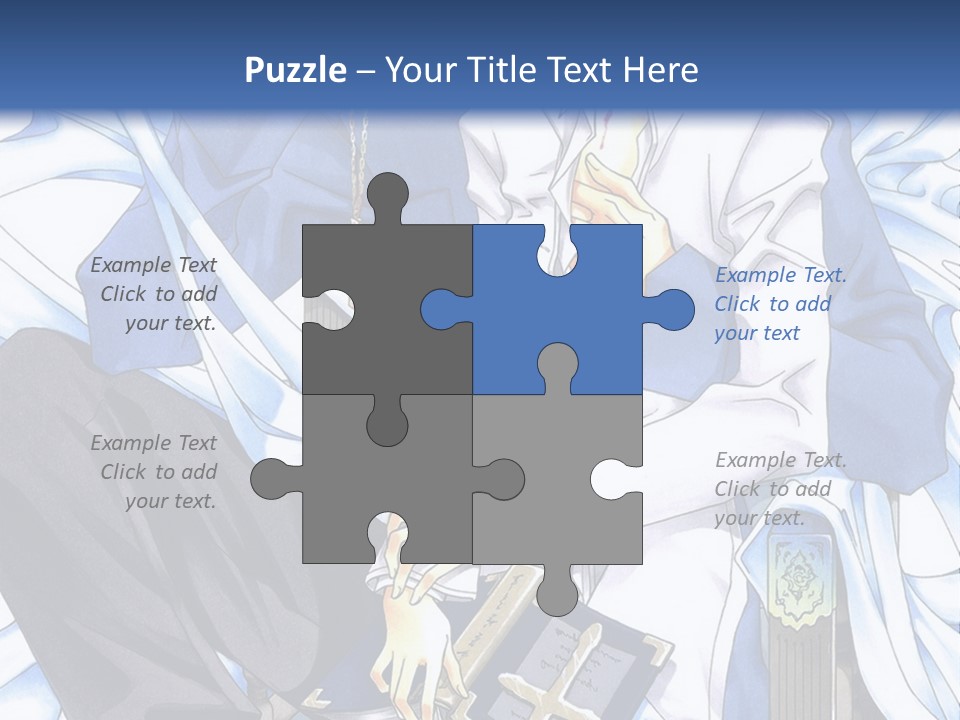 A Couple Of Anime Characters Sitting Next To Each Other PowerPoint Template