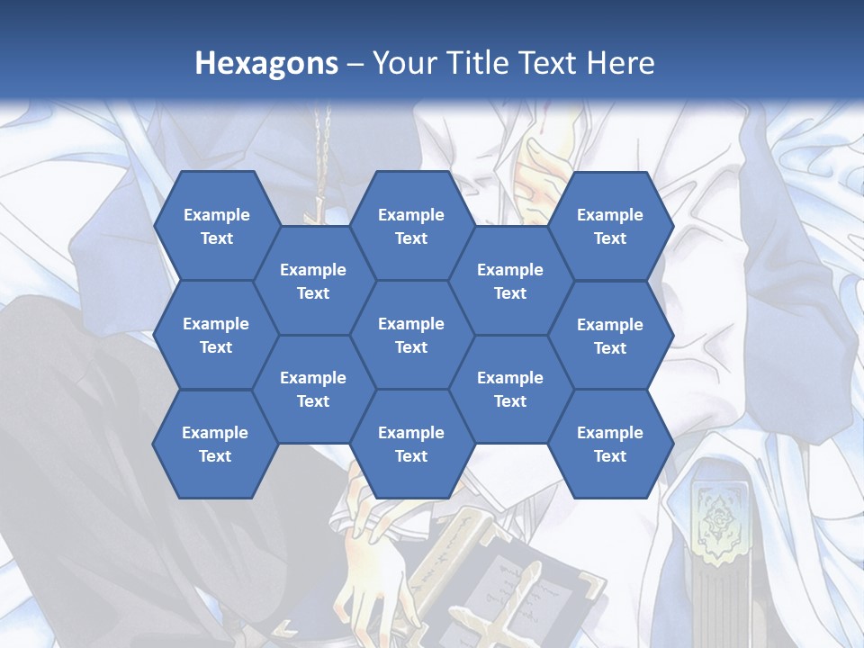 A Couple Of Anime Characters Sitting Next To Each Other PowerPoint Template