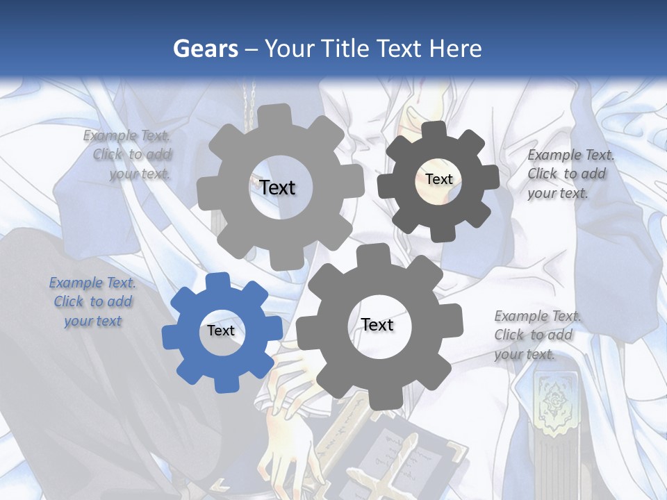 A Couple Of Anime Characters Sitting Next To Each Other PowerPoint Template