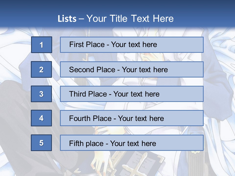 A Couple Of Anime Characters Sitting Next To Each Other PowerPoint Template