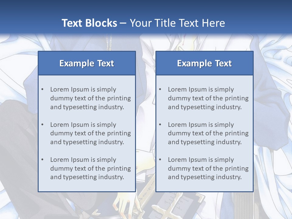A Couple Of Anime Characters Sitting Next To Each Other PowerPoint Template