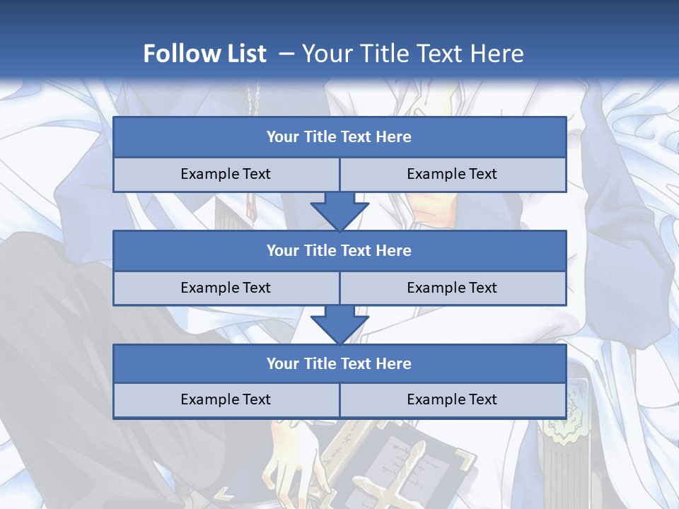 A Couple Of Anime Characters Sitting Next To Each Other PowerPoint Template