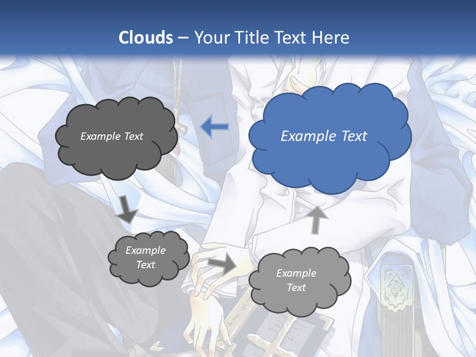 A Couple Of Anime Characters Sitting Next To Each Other PowerPoint Template