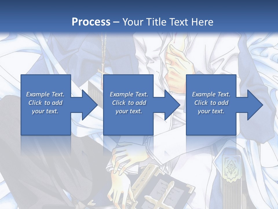 A Couple Of Anime Characters Sitting Next To Each Other PowerPoint Template