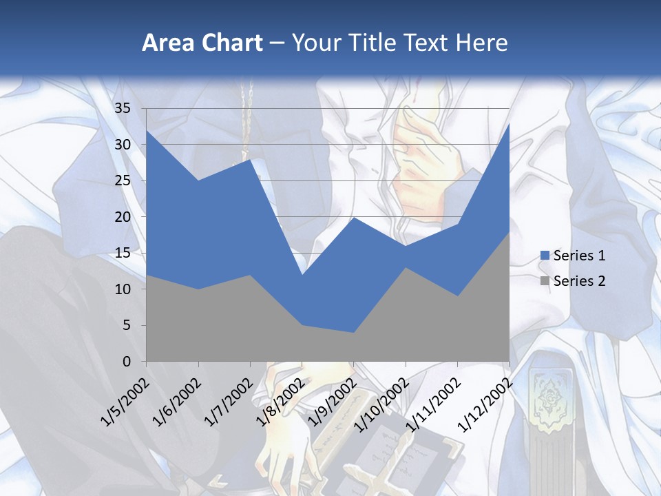 A Couple Of Anime Characters Sitting Next To Each Other PowerPoint Template