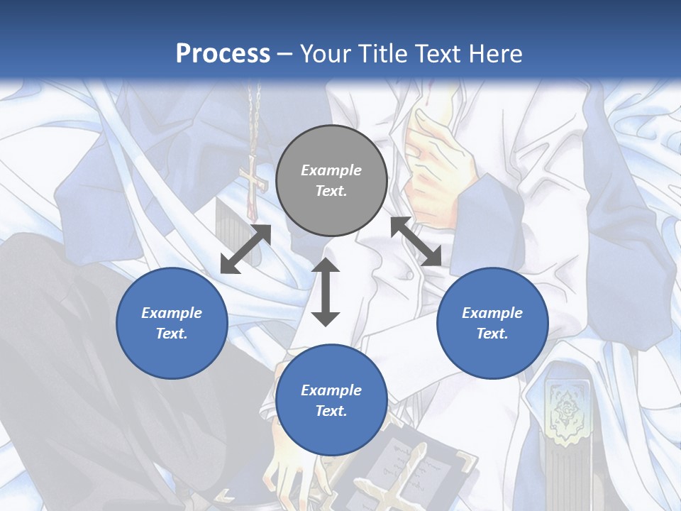 A Couple Of Anime Characters Sitting Next To Each Other PowerPoint Template