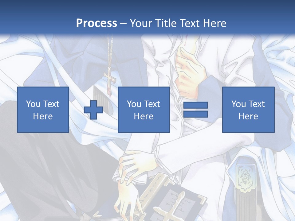 A Couple Of Anime Characters Sitting Next To Each Other PowerPoint Template