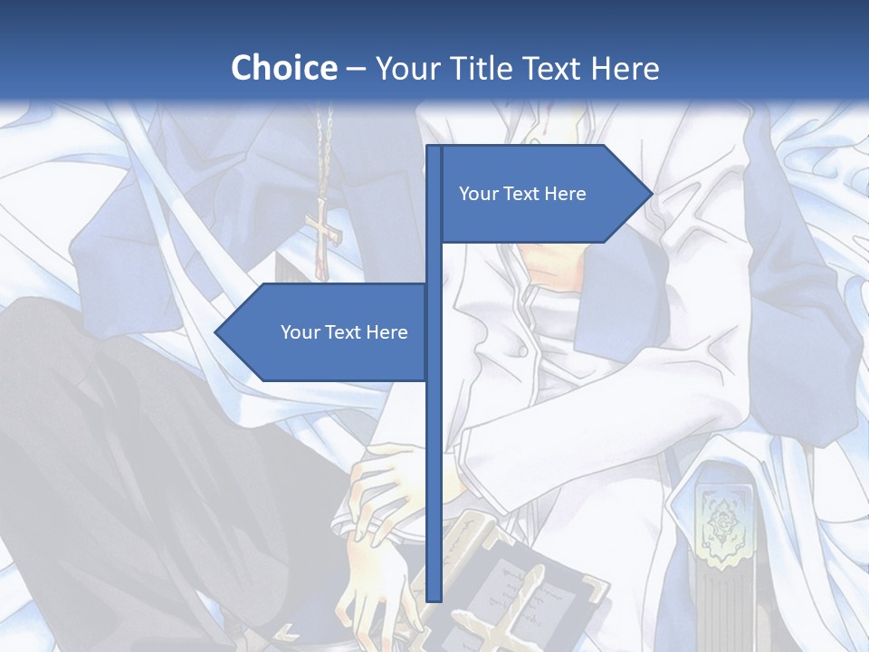 A Couple Of Anime Characters Sitting Next To Each Other PowerPoint Template