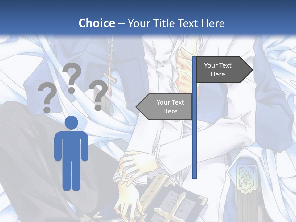 A Couple Of Anime Characters Sitting Next To Each Other PowerPoint Template