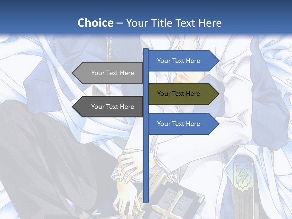 A Couple Of Anime Characters Sitting Next To Each Other PowerPoint Template