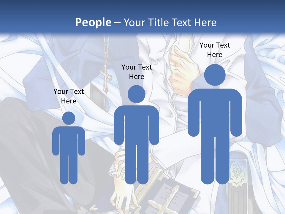 A Couple Of Anime Characters Sitting Next To Each Other PowerPoint Template