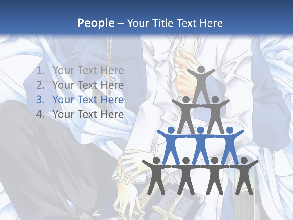 A Couple Of Anime Characters Sitting Next To Each Other PowerPoint Template