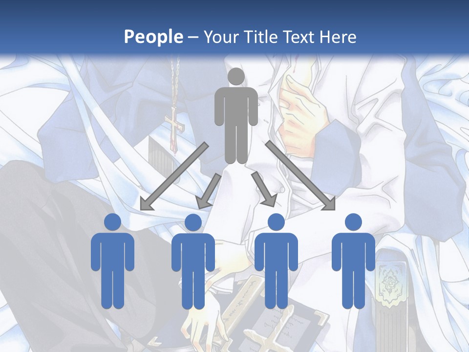 A Couple Of Anime Characters Sitting Next To Each Other PowerPoint Template