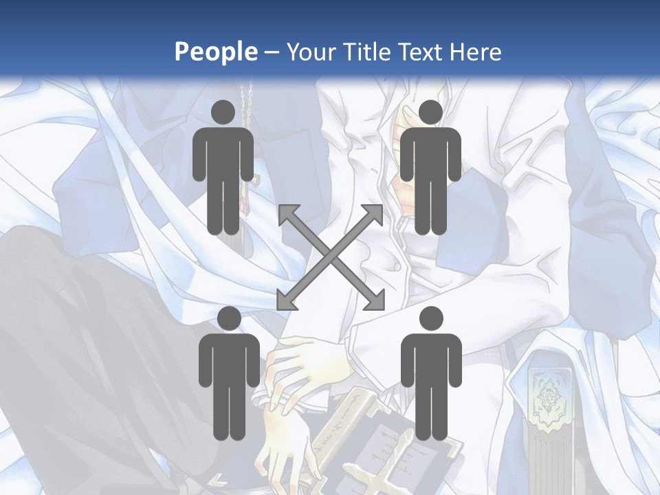 A Couple Of Anime Characters Sitting Next To Each Other PowerPoint Template