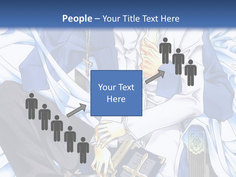 A Couple Of Anime Characters Sitting Next To Each Other PowerPoint Template