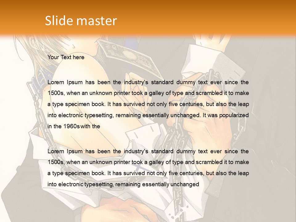 A Man And A Woman Hugging In Front Of An Orange Background PowerPoint Template