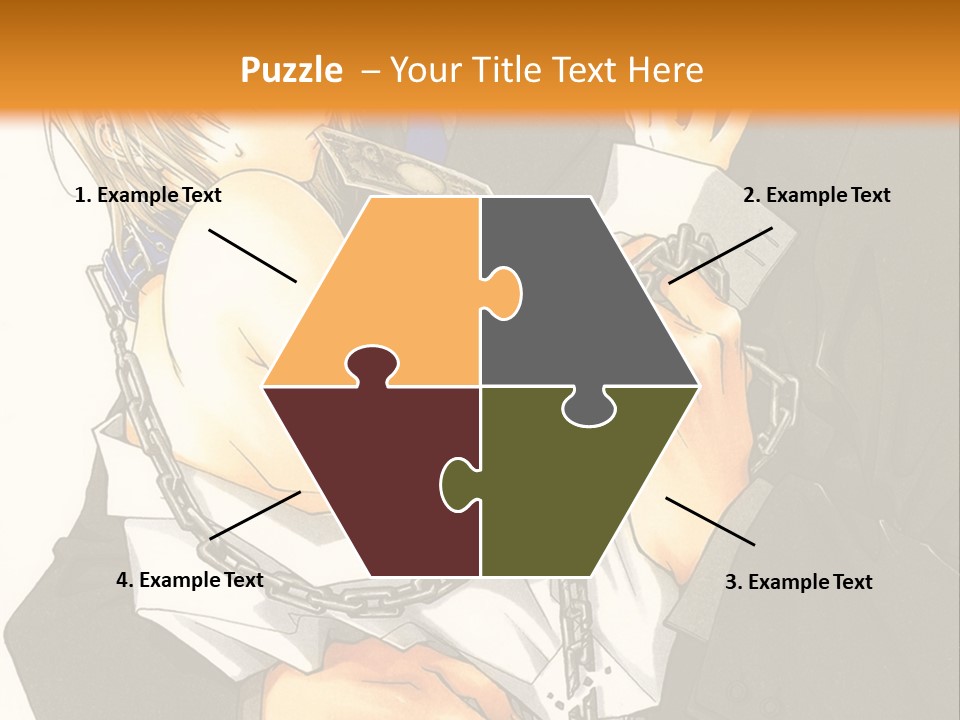 A Man And A Woman Hugging In Front Of An Orange Background PowerPoint Template