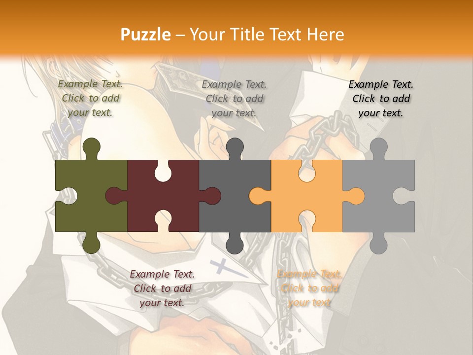 A Man And A Woman Hugging In Front Of An Orange Background PowerPoint Template