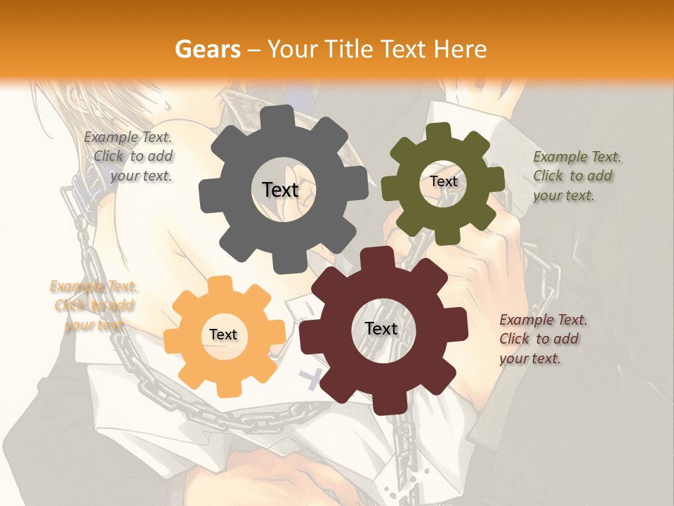 A Man And A Woman Hugging In Front Of An Orange Background PowerPoint Template