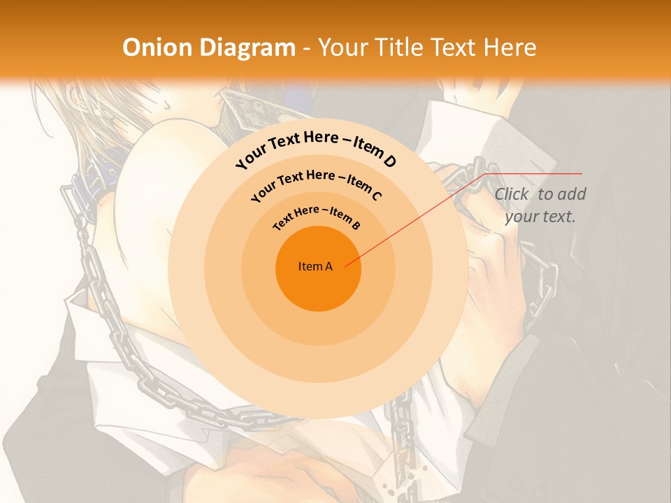 A Man And A Woman Hugging In Front Of An Orange Background PowerPoint Template