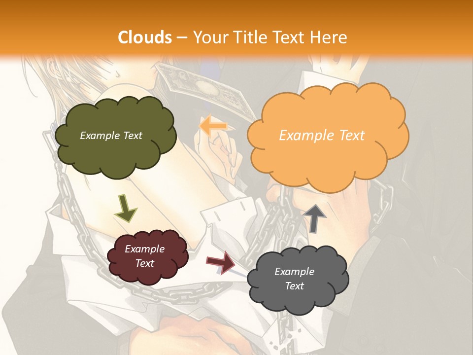 A Man And A Woman Hugging In Front Of An Orange Background PowerPoint Template