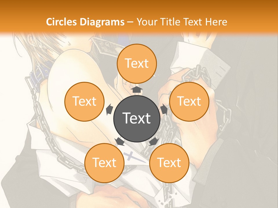 A Man And A Woman Hugging In Front Of An Orange Background PowerPoint Template