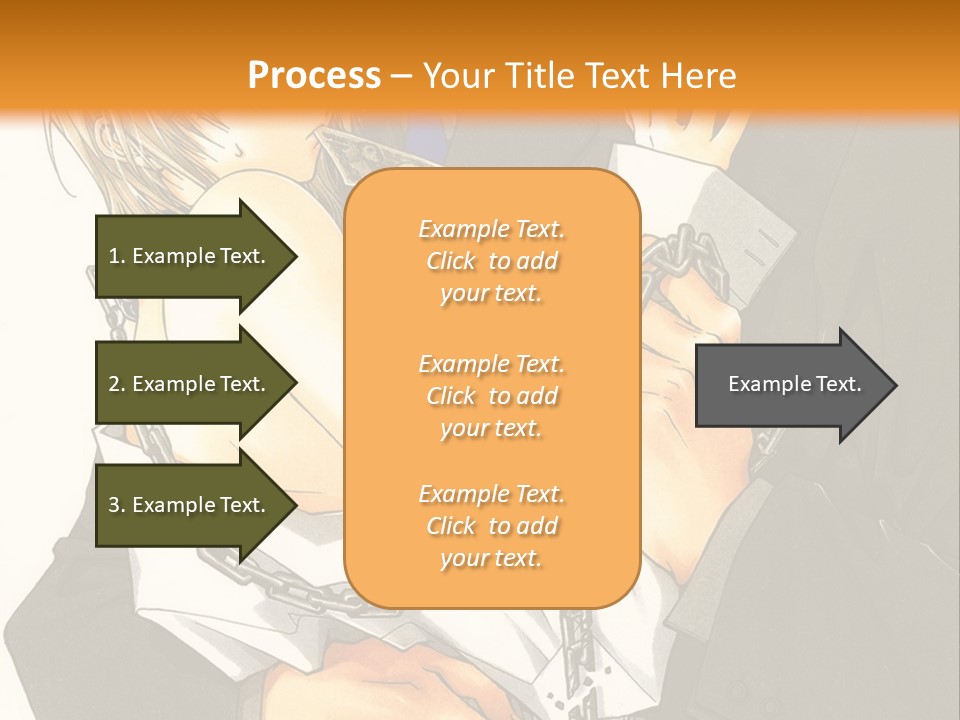 A Man And A Woman Hugging In Front Of An Orange Background PowerPoint Template