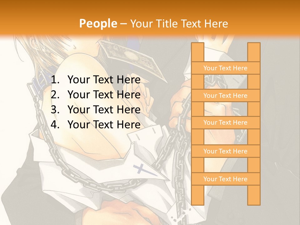 A Man And A Woman Hugging In Front Of An Orange Background PowerPoint Template