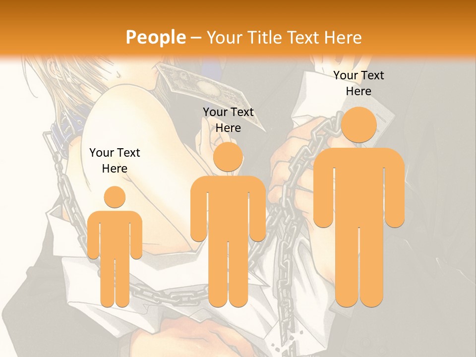 A Man And A Woman Hugging In Front Of An Orange Background PowerPoint Template