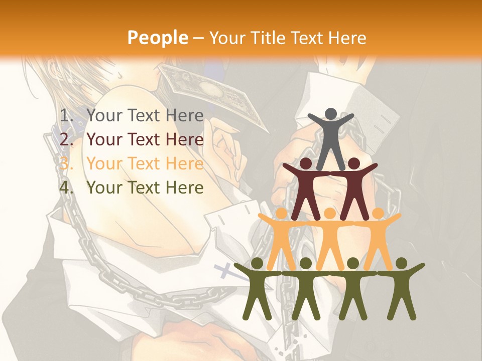 A Man And A Woman Hugging In Front Of An Orange Background PowerPoint Template