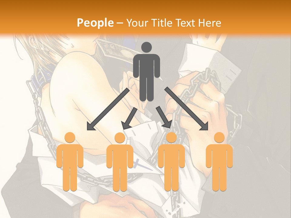 A Man And A Woman Hugging In Front Of An Orange Background PowerPoint Template