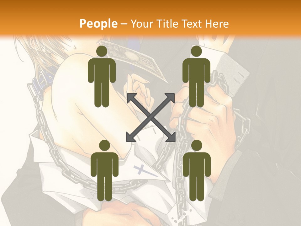 A Man And A Woman Hugging In Front Of An Orange Background PowerPoint Template