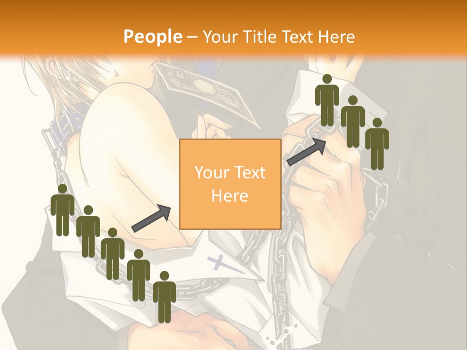 A Man And A Woman Hugging In Front Of An Orange Background PowerPoint Template