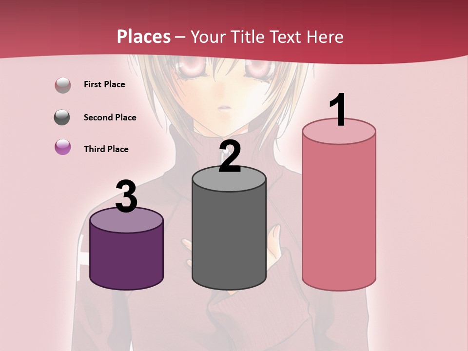 A Woman With Blonde Hair Is Standing In Front Of A Red Background PowerPoint Template