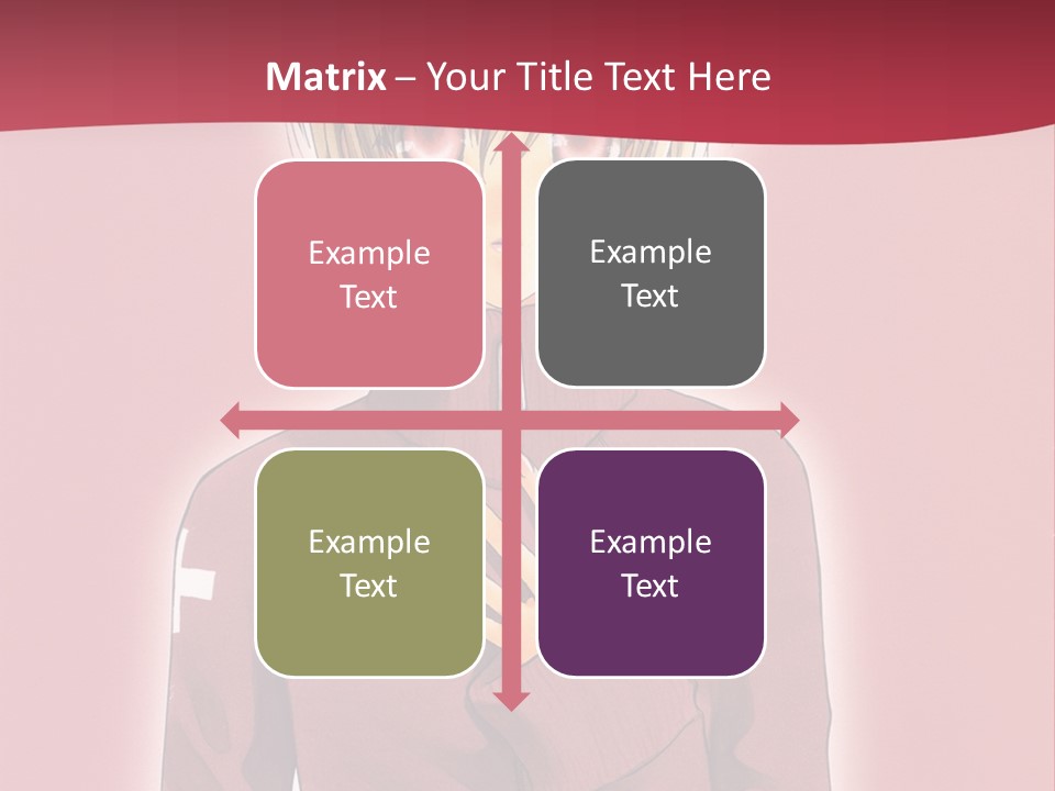 A Woman With Blonde Hair Is Standing In Front Of A Red Background PowerPoint Template