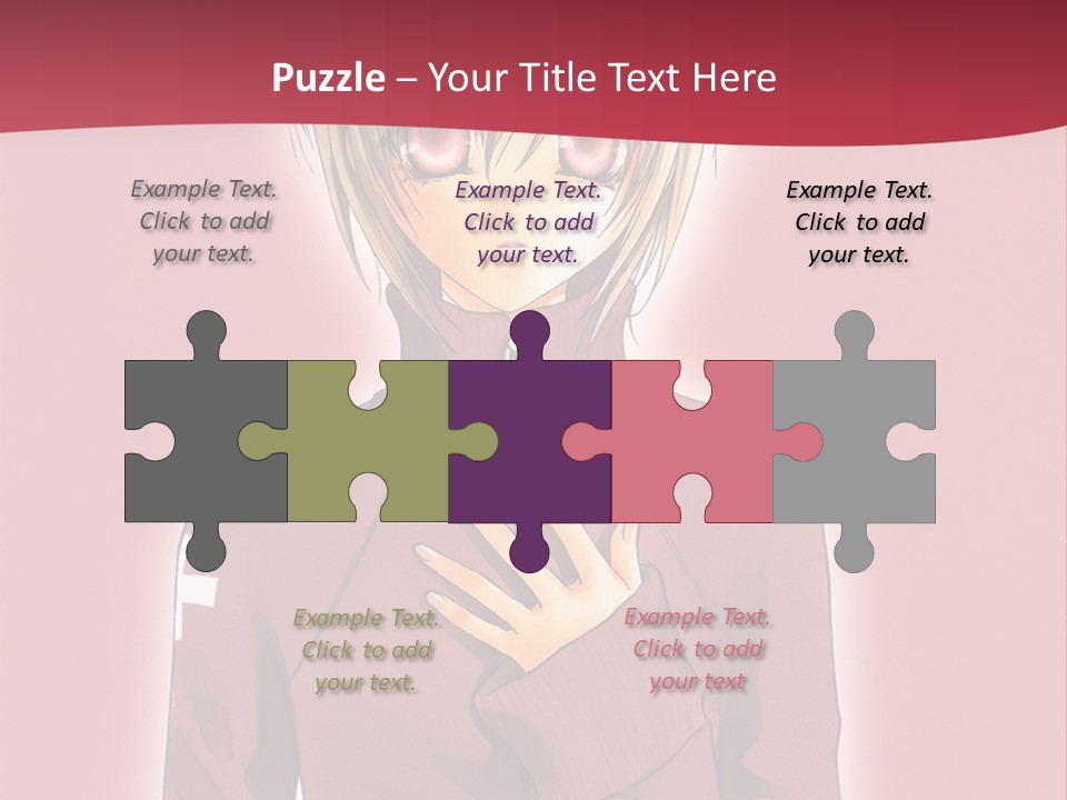 A Woman With Blonde Hair Is Standing In Front Of A Red Background PowerPoint Template