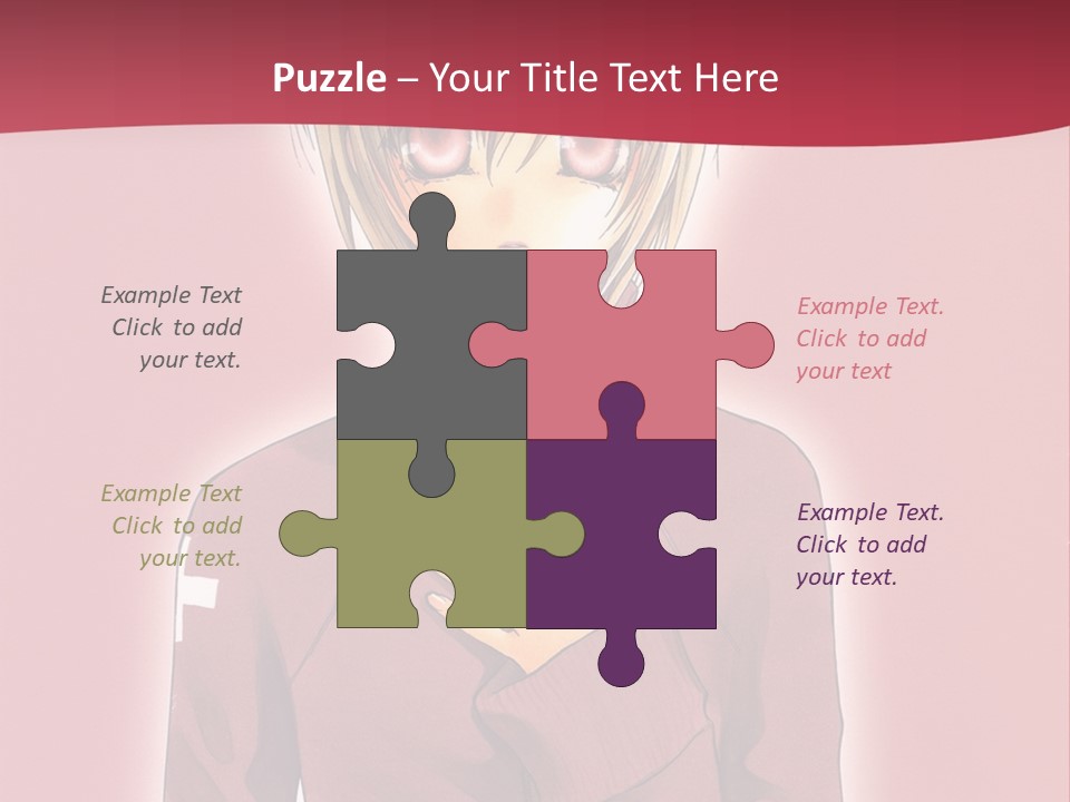 A Woman With Blonde Hair Is Standing In Front Of A Red Background PowerPoint Template