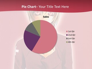 A Woman With Blonde Hair Is Standing In Front Of A Red Background PowerPoint Template