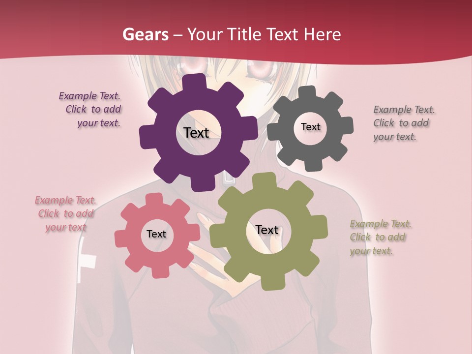A Woman With Blonde Hair Is Standing In Front Of A Red Background PowerPoint Template