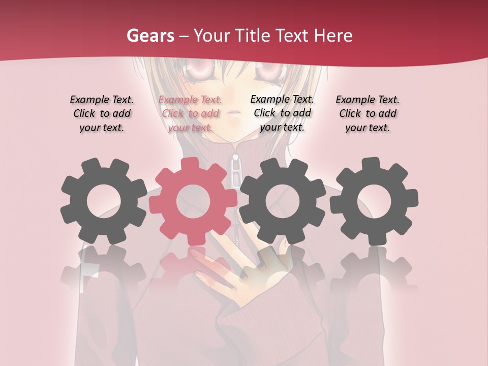 A Woman With Blonde Hair Is Standing In Front Of A Red Background PowerPoint Template