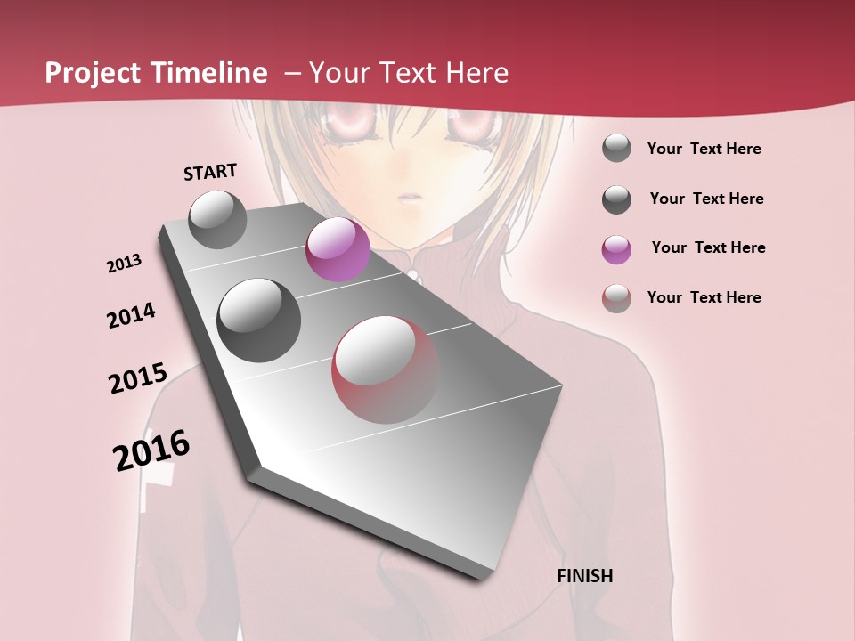 A Woman With Blonde Hair Is Standing In Front Of A Red Background PowerPoint Template