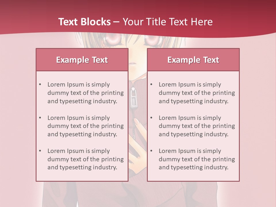 A Woman With Blonde Hair Is Standing In Front Of A Red Background PowerPoint Template