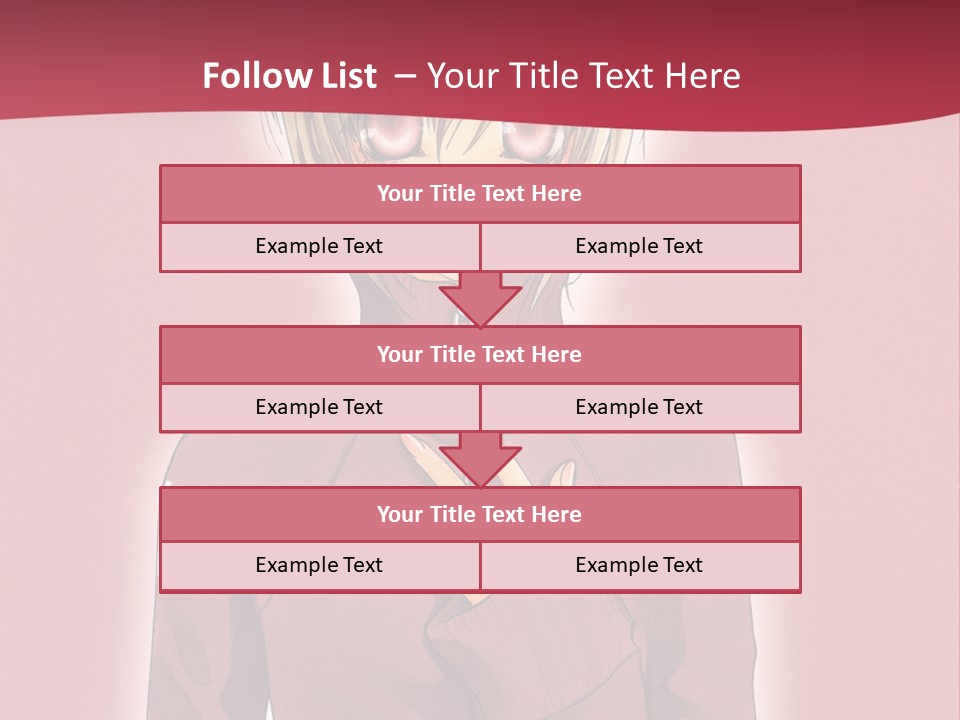 A Woman With Blonde Hair Is Standing In Front Of A Red Background PowerPoint Template